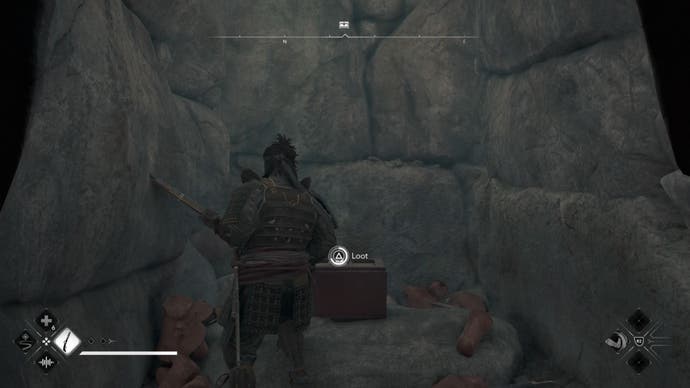 A chest inside Azuchi Kyotanyama Kofun in Assassin's Creed Shadows.