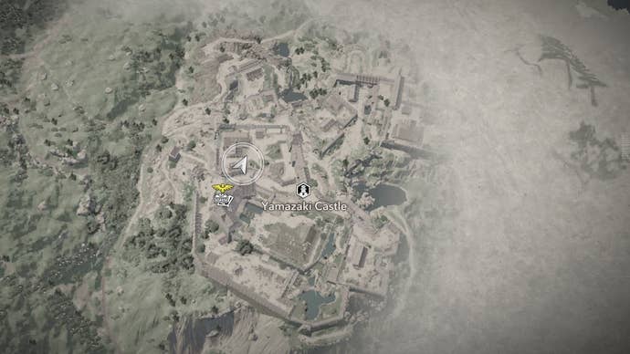 Map view of a Samuari Daisho location at Yamazaki Castle in Assassin's Creed Shadows.