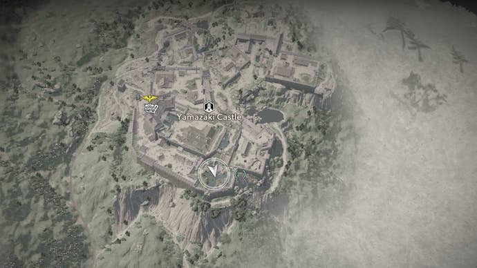 Map view of a Samuari Daisho location at Yamazaki Castle in Assassin's Creed Shadows.