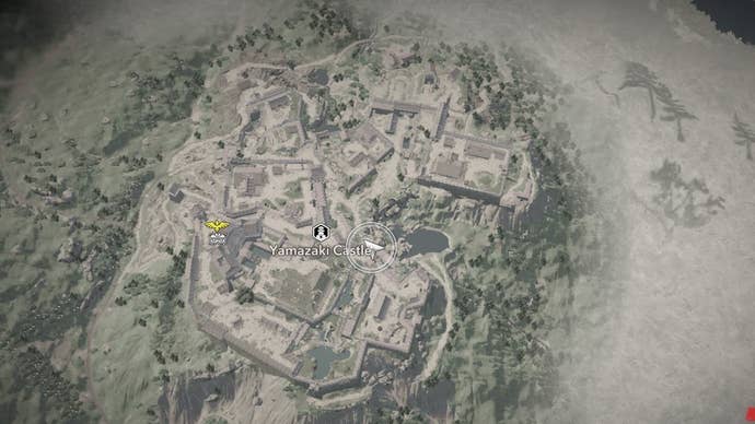 Map view of a Samuari Daisho location at Yamazaki Castle in Assassin's Creed Shadows.