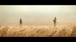 Assassin's Creed Shadows screenshot showing Yasuke and Naoe in a wheat field.