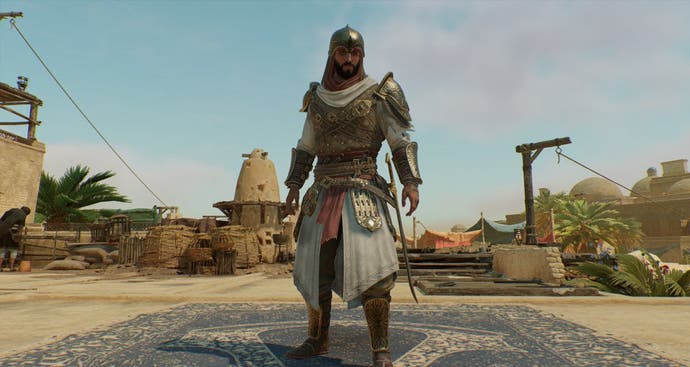 Basim wearing the Abbasid Knight outfit