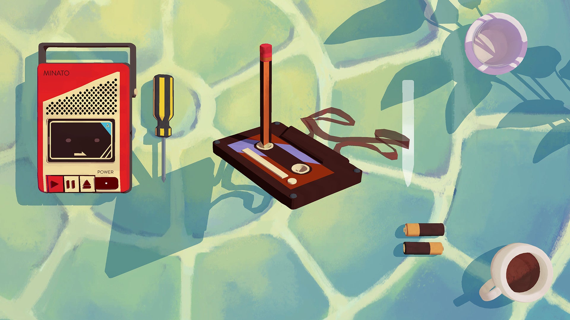 The player fixes a cassette player in Assemble with Care - 7