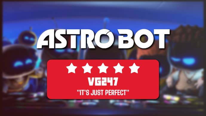 Astro Bot review for PS5, 5 stars, that reads: “It’s just perfect”.