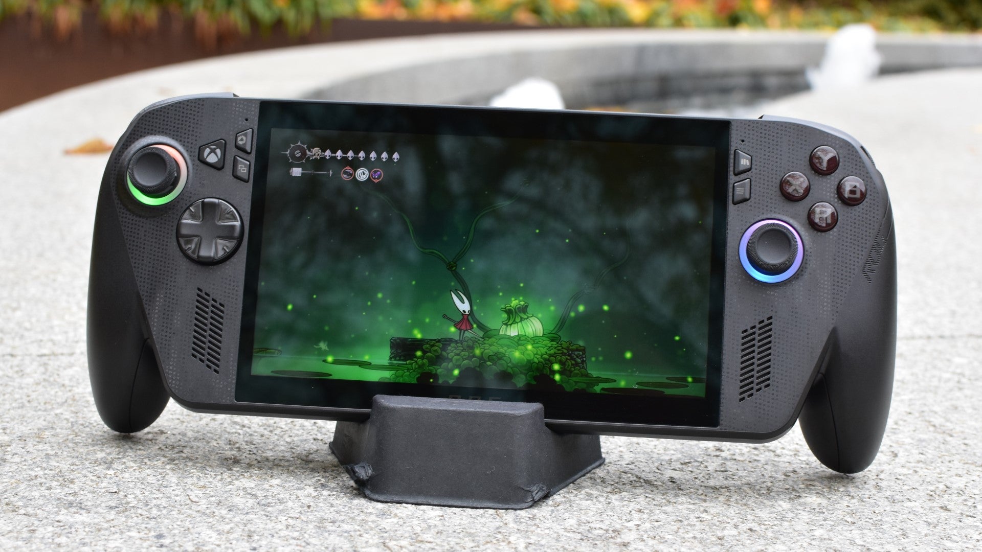 An Xbox ROG Ally X running Hollow Knight: Silksong. - 1