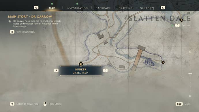 The location of Bunker L8 is marked on the Slatten Dale map in Atomfall