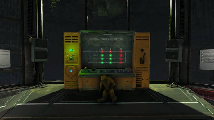 The player faces the Central Processor in the Interchange in Atomfall