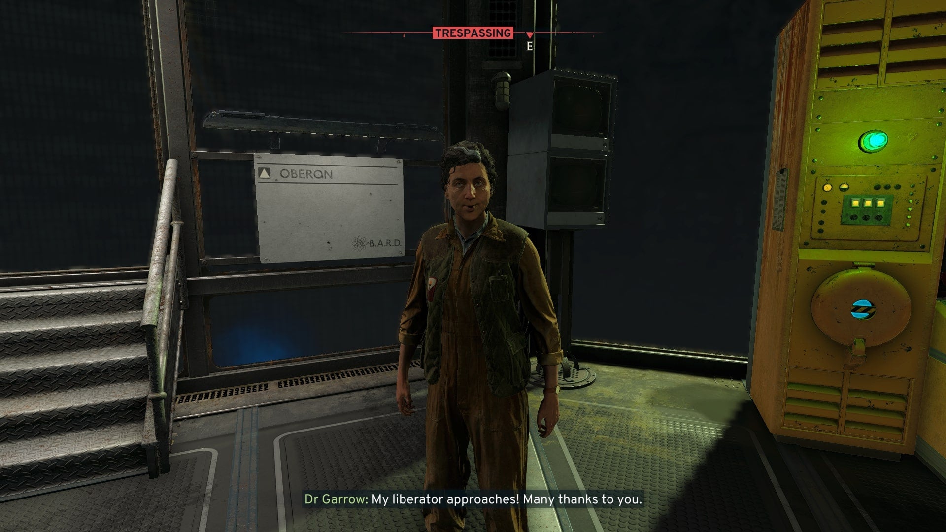 The player speaks to Dr Garrows in the Central Processor of the Interchange in Atomfall - 5
