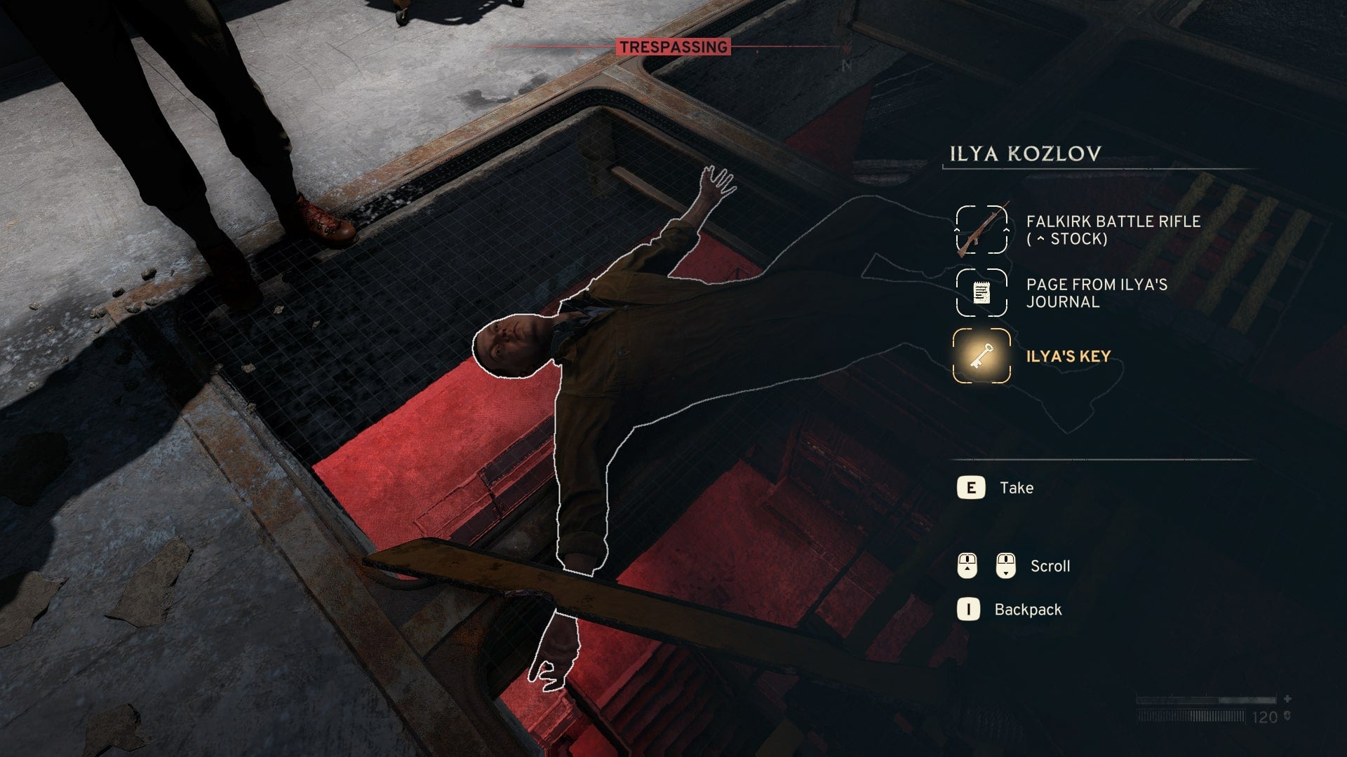 The player loots Ilya's corpse in Data Store Charlie in Atomfall - 5