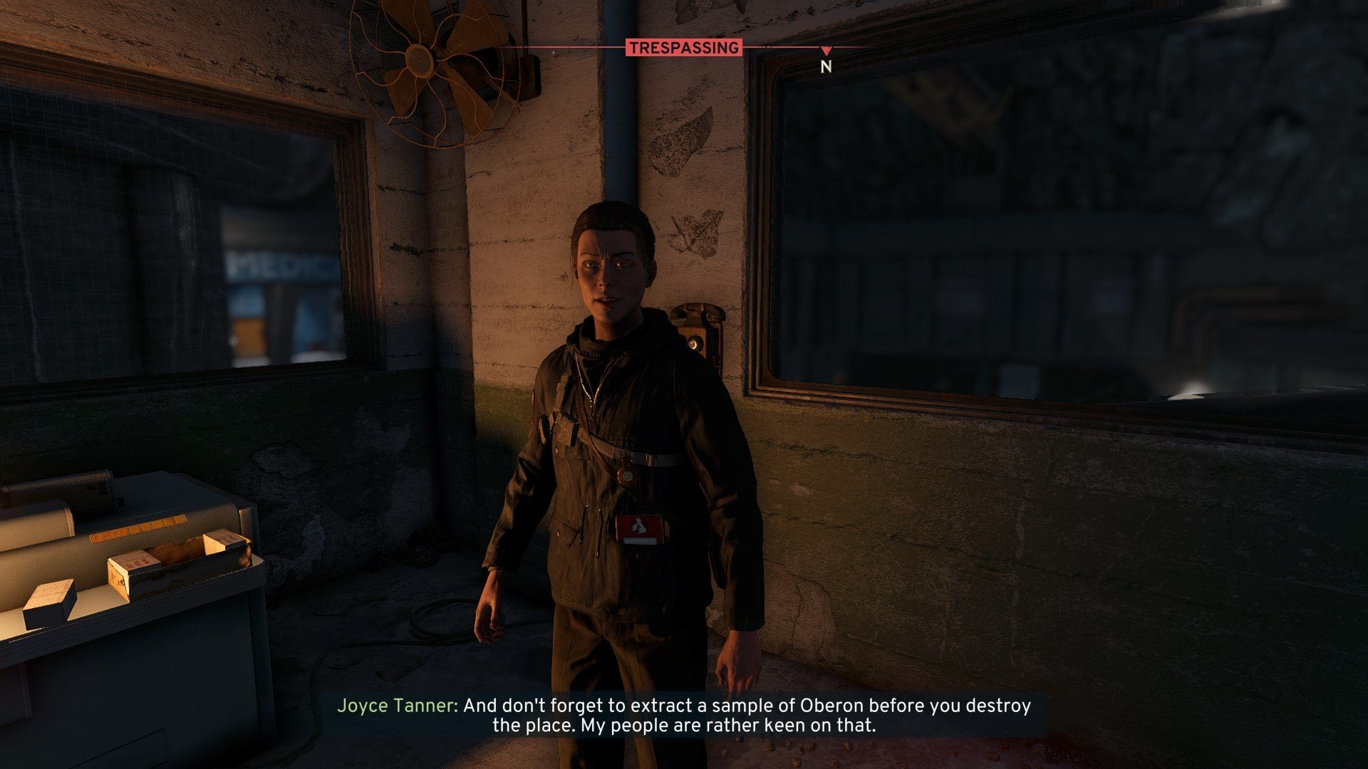 The player speaks to Joyce Tanner in Data Store Charlie of the Interchange in Atomfall - 6