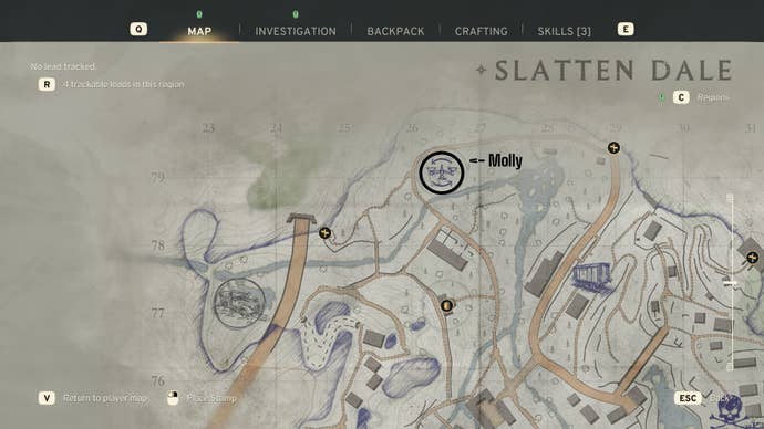 Trader Molly’s location is marked on the Slatten Dale map in Atomfall