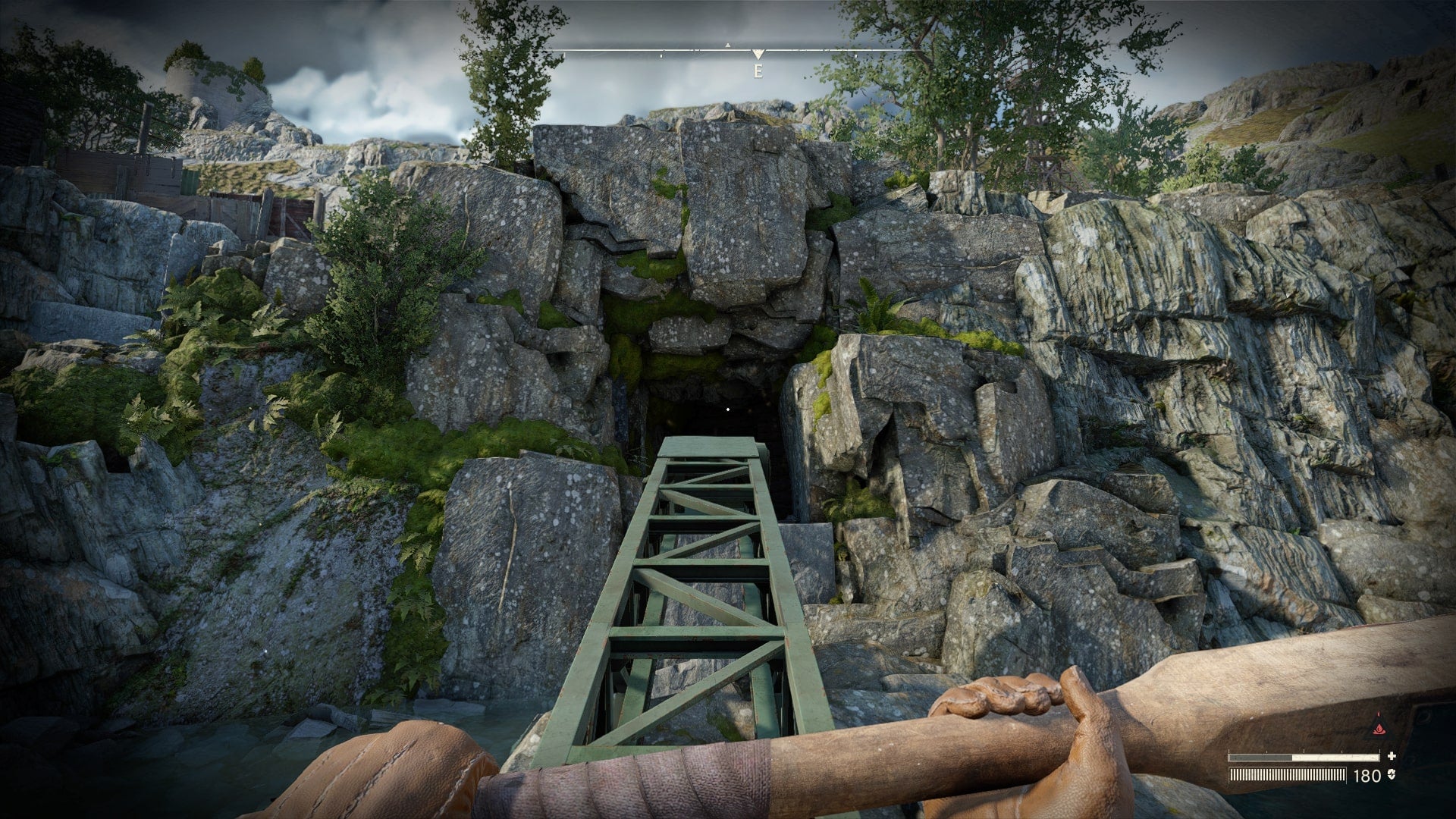 The player faces a cave inside of a quarry in Slatten Dale, in Atomfall - 4