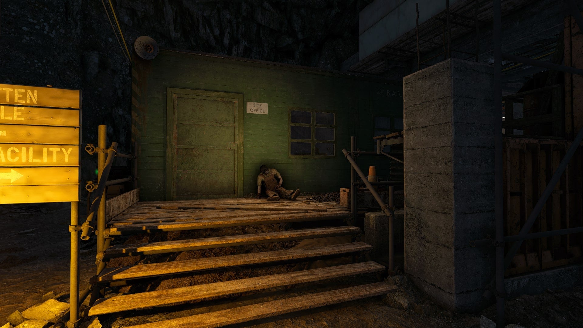 The player looks at the Site Office inside of the Interchange in Atomfall - 1
