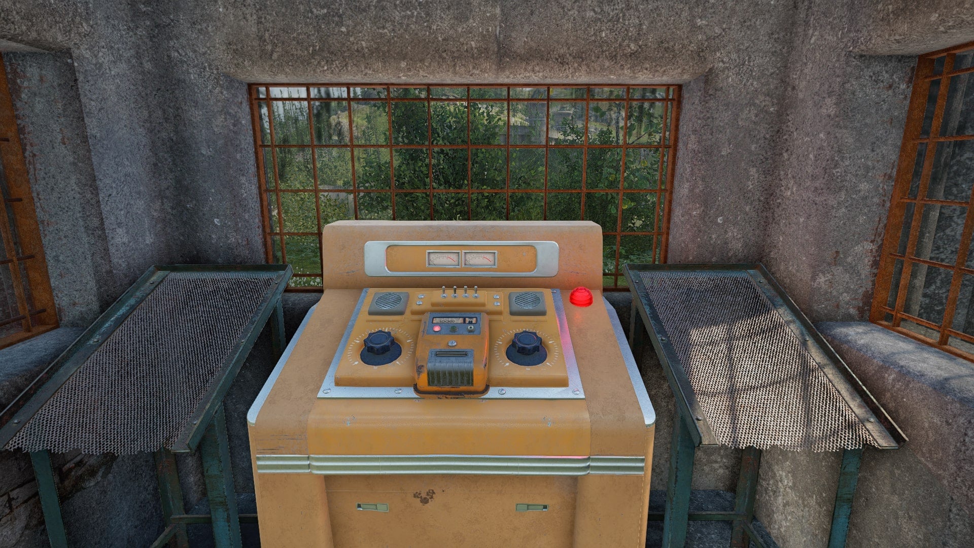 The player faces one of the Radio Towers control panels in Atomfall