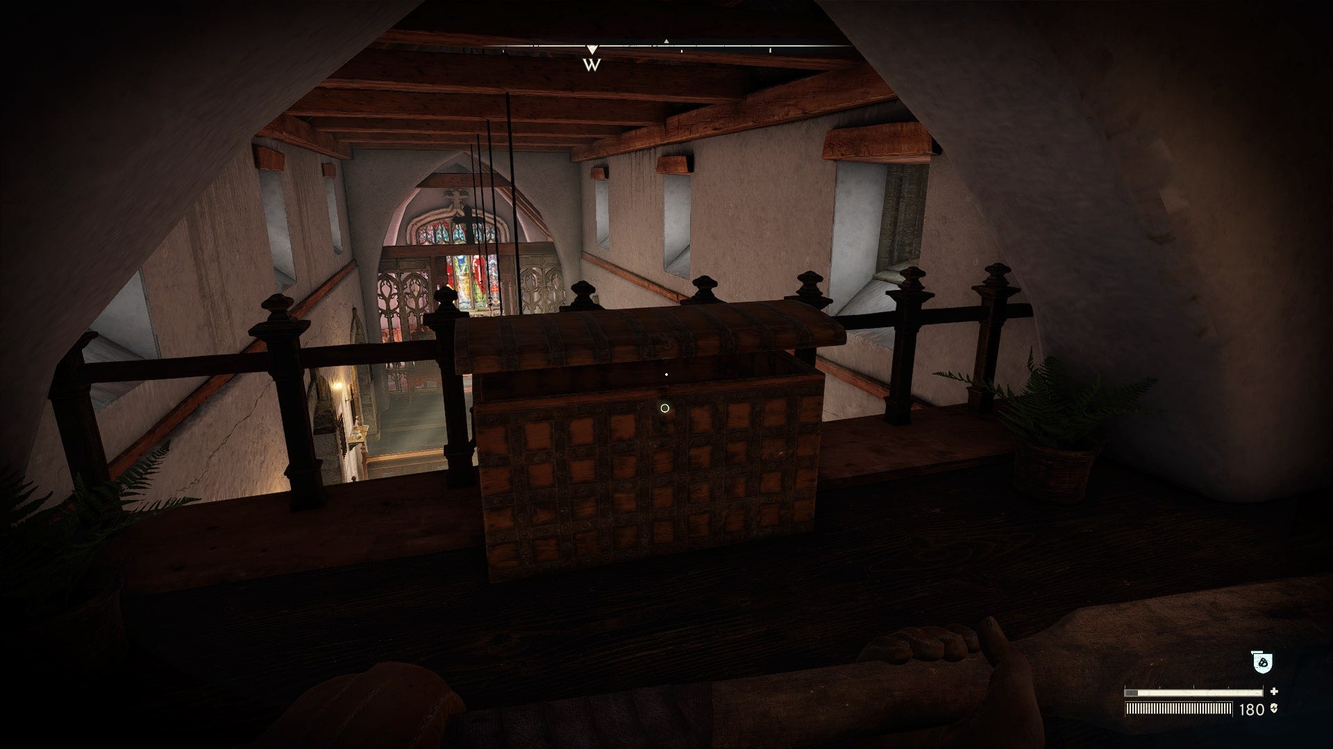 The player looks at the Vicar's Chest in the upstairs of St. Katherine's Church in Atomfall - 5