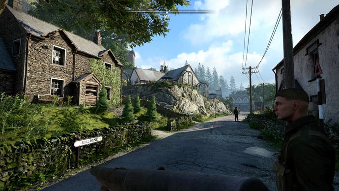 Screenshots of Atomfall running on the PS5 Pro show picturesque rural British villages of the 1960s.