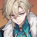 Aventurine from the chest up in Honkai Star Rail.