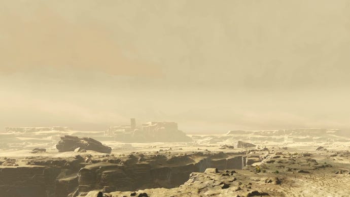 Beige, barren rocks on a lifeless planet