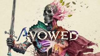 A poster image for Obsidian's new RPG Avowed. It shows an armoured skeleton holding a sword, except, there's a kind of pink tree growing out of the skeleton's head, and its lungs are purply and tree-like too. It gives the sense that this skeleton is animated by some nature-related magical force. Lucky beggar.