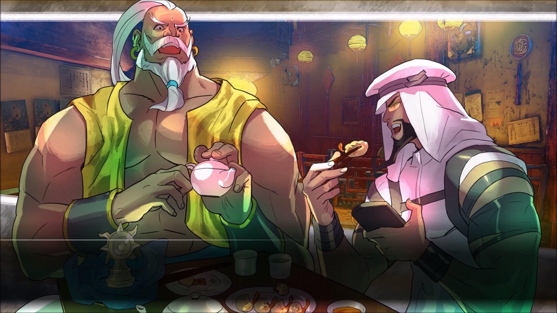 Azam and Rashid in a comic-style cutscene in Street Fighter 5. - 7