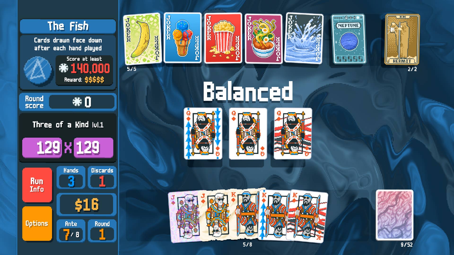 A Balatro screenshot saying 'Balanced'