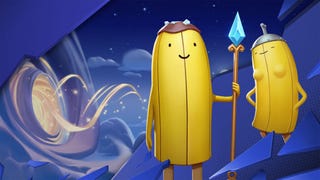 Artwork of Adventure Time's Banana Guard and Lady Banana Guard characters in MultiVersus