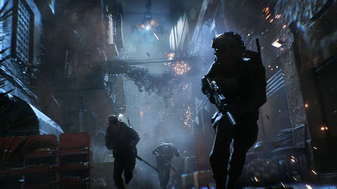 Official Battlefield 6 image showing soldiers running towards the camer at night