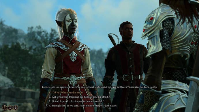 A conversations scene in Baldur’s Gate 3