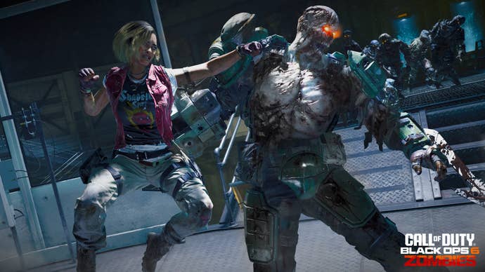 A player character punches a Mangler in Call of Duty: Black Ops 6 Zombies