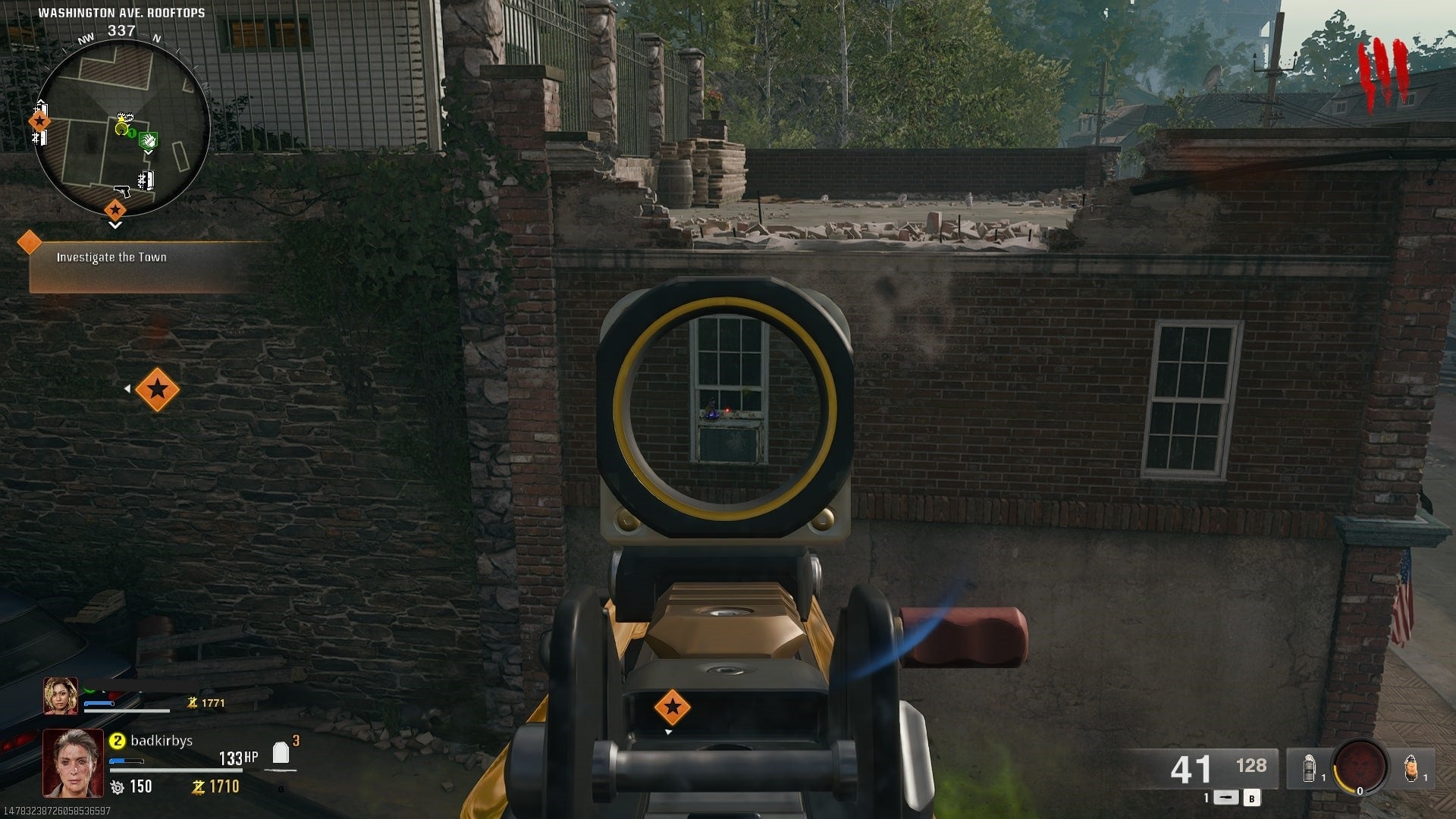 The player aims at an Aetherella figurine on Liberty Falls in Call of Duty: Black Ops 6 - 8