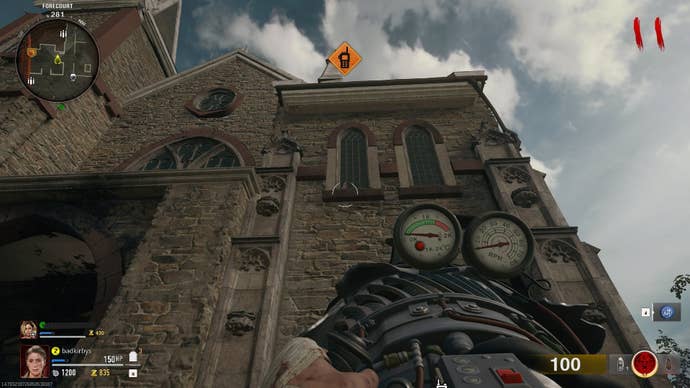 The player aims at an Aetherella figurine on Liberty Falls in Call of Duty: Black Ops 6