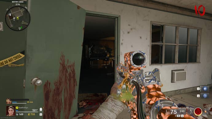 The player looks at the motel crafting bench, where the jet gun can be crafted, in Call of Duty: Black Ops 6