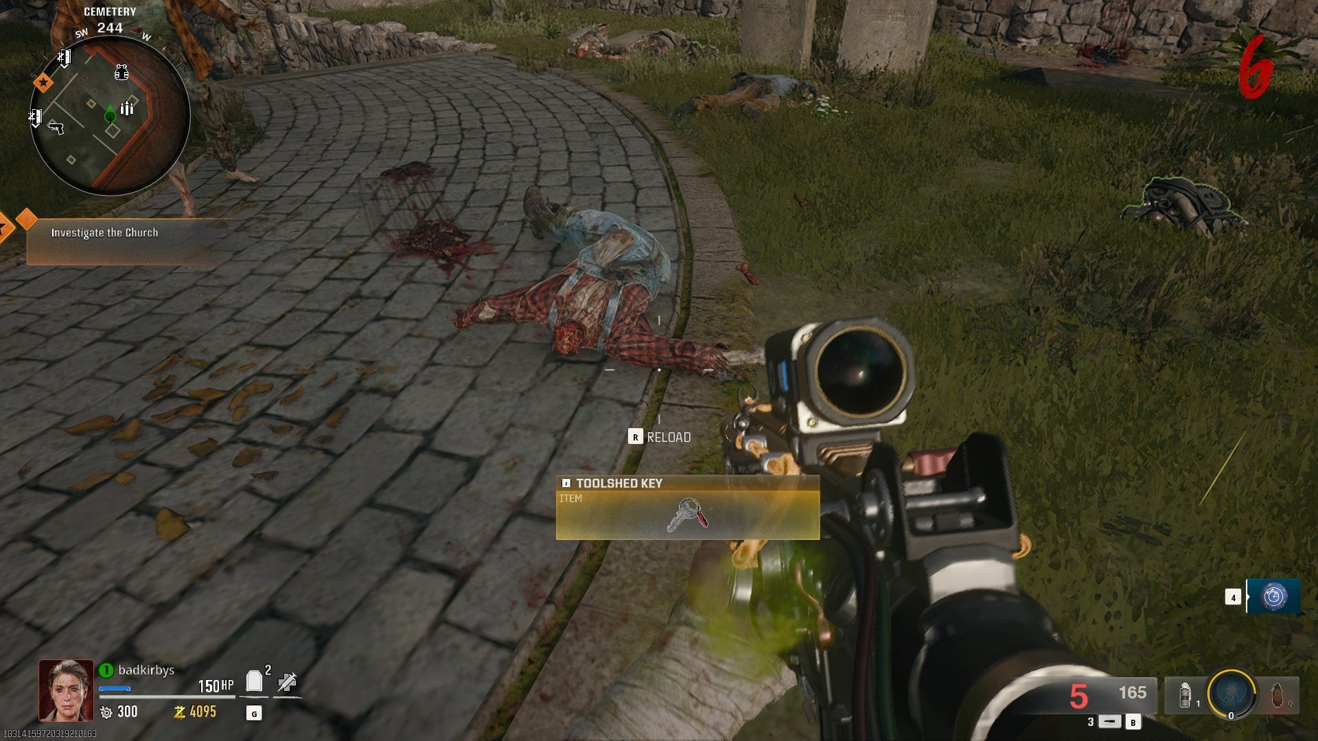 The player looks at the Toolshed Key in the Liberty Falls cemetery in Call of Duty: Black Ops 6 - 5