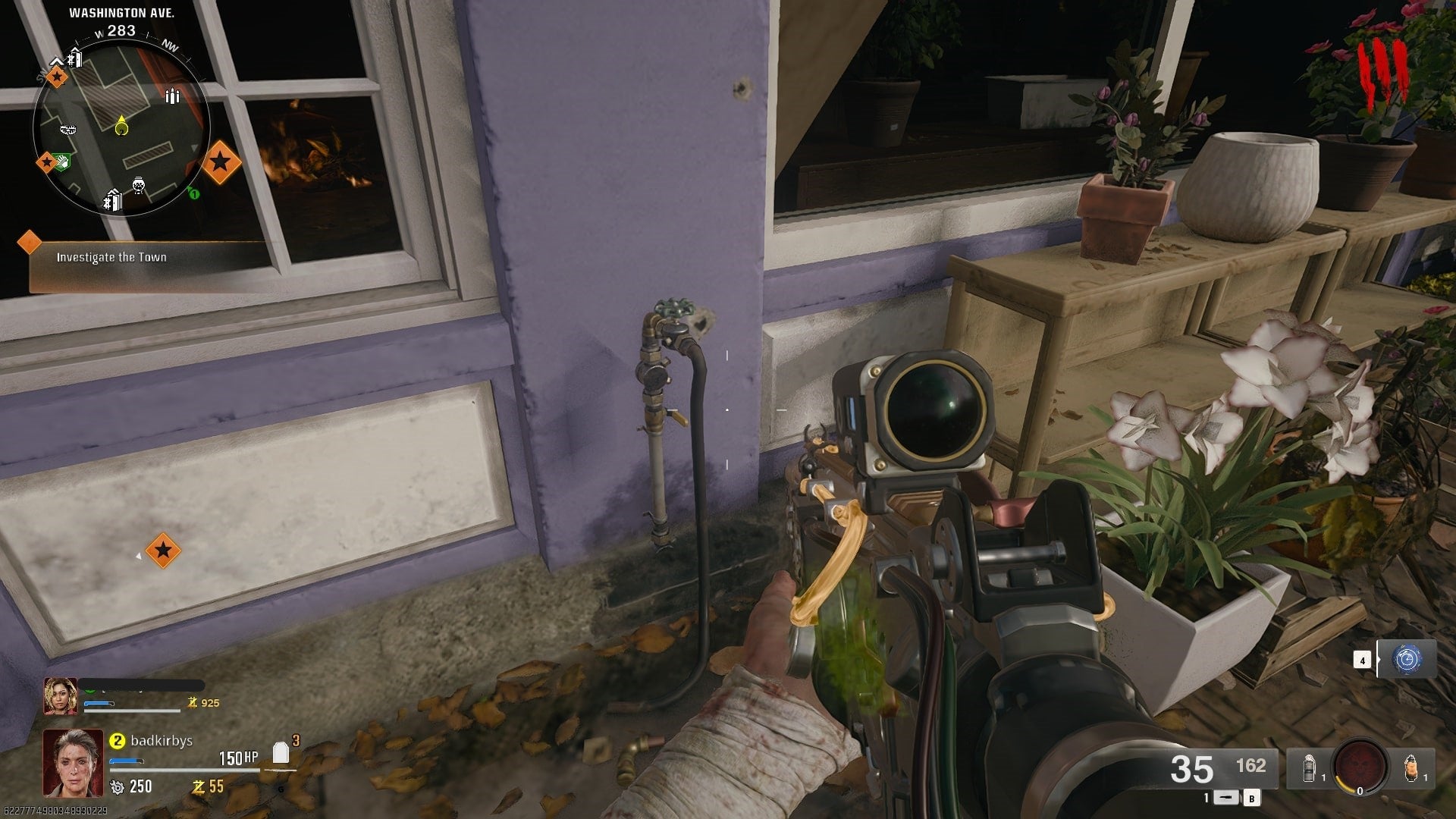 The player looks at a water valve in front of the Liberty Falls flower shop in Call of Duty: Black Ops 6 - 3