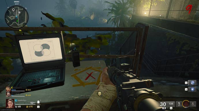 The player looks at a laptop on Terminus in Call of Duty: Black Ops 6