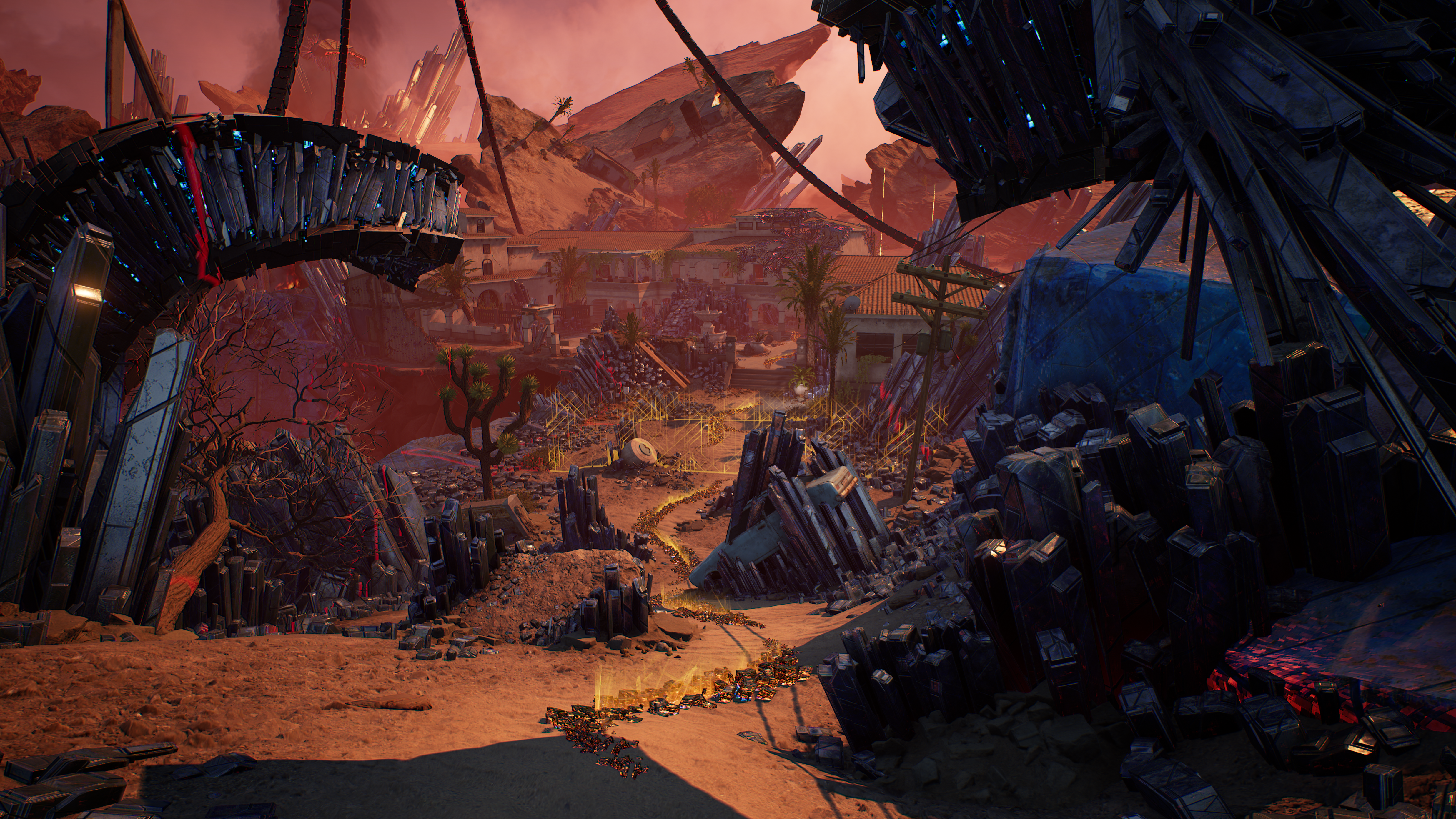 PUBG Battlegrounds' Xeno Point official screenshot showing a ruined Miramar