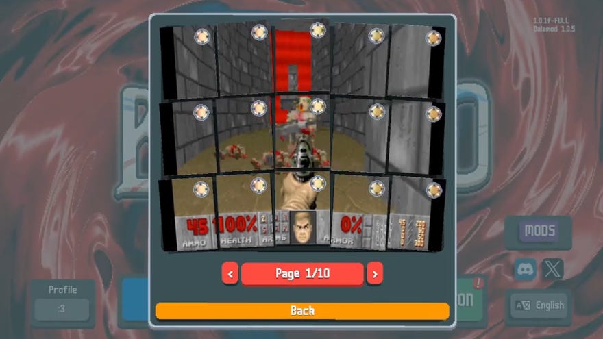 Doom being played on a modded Balatro.