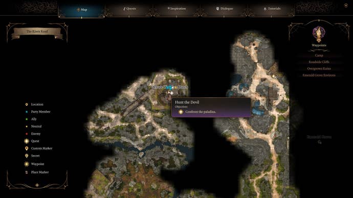 A map of Anders' location in Baldur’s Gate 3