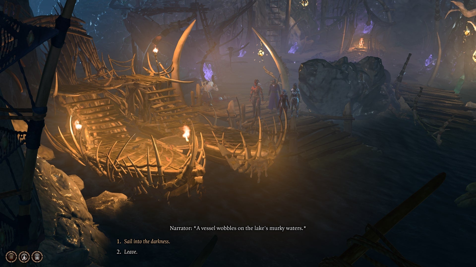 The player interacts with the boat at the Decrepit Village in Baldur&rsquo;s Gate 3