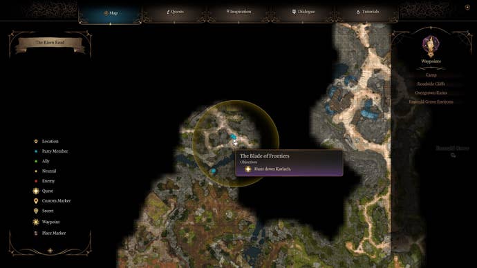 A map of Karlach’s first location in Baldur’s Gate 3