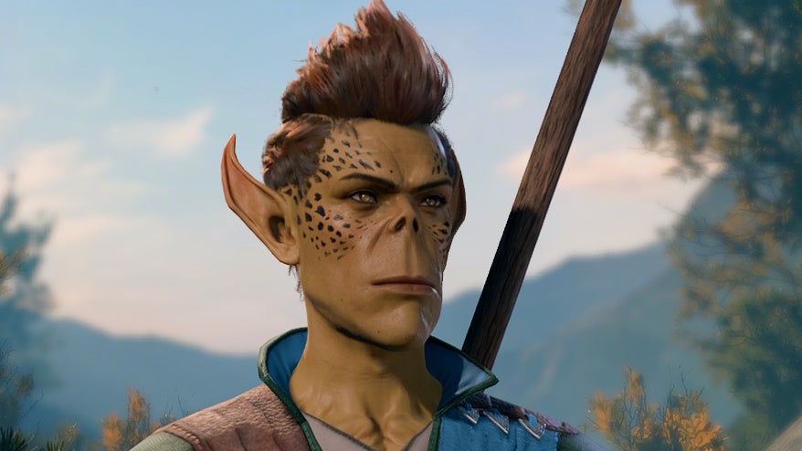 Close up of male body shaped Githyanki.