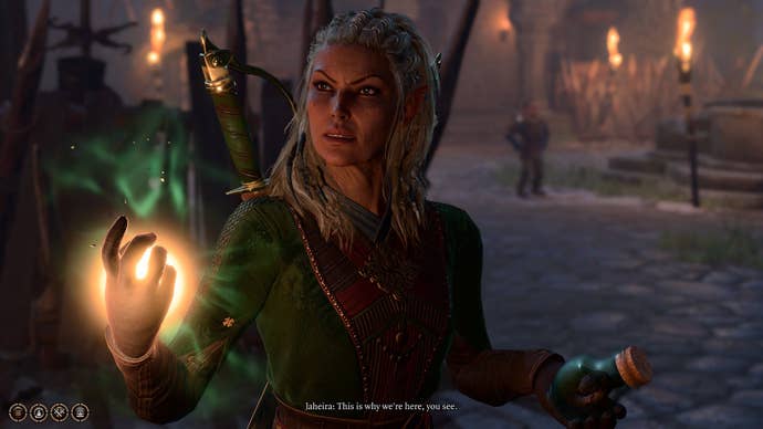 The player speaks with Jaheira in Baldur’s Gate 3