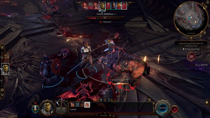 Lae’zel and Losiir fight imps in Baldur’s Gate 3