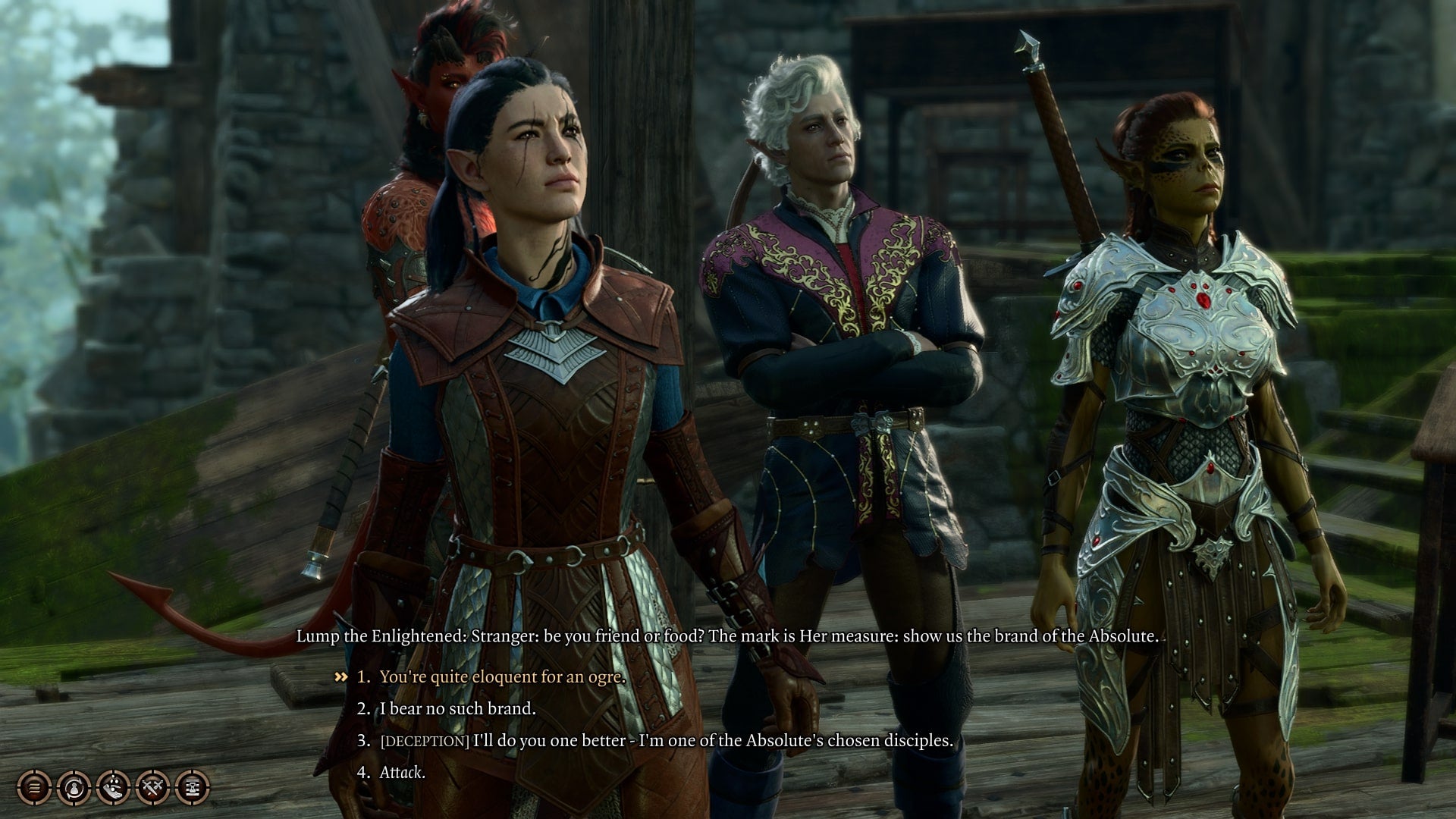 The player speaks with Lump the Enlightened in Baldur&rsquo;s Gate 3