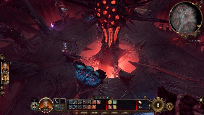 The deck of the Nautiloid ship in Baldur’s Gate 3, filled with all manner of unnerving pods and instruments.