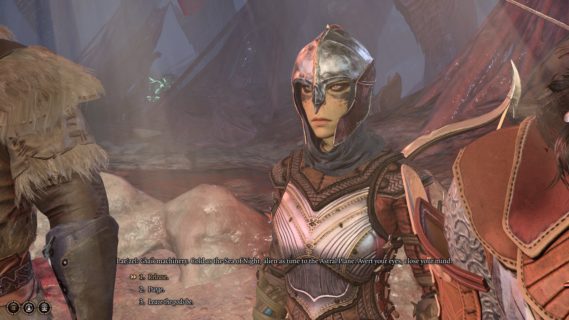 The player interacts with a Neural Apparatus in the Mind Flayer Colony in Baldur&rsquo;s Gate 3, and Lae&rsquo;zel isn&rsquo;t happy about it