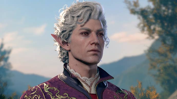 Close up of astarion character.