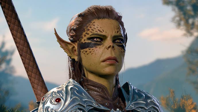 Close up of sae’zel character.