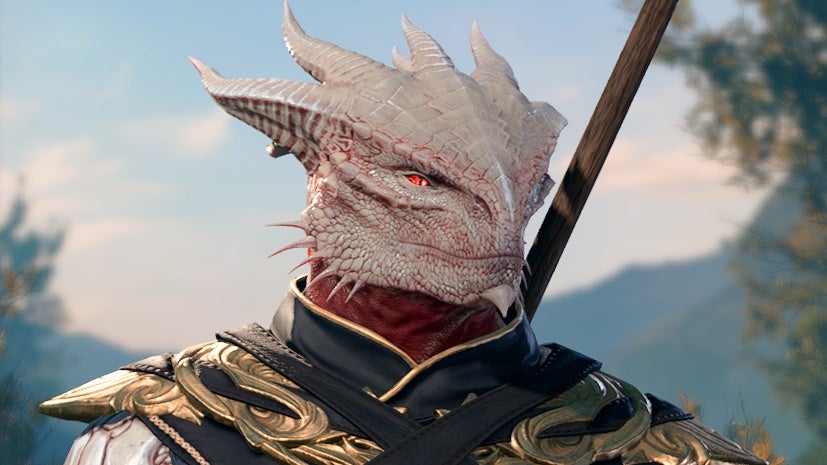 Close up of a version of the dark urge character.