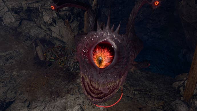 Baldur’s Gate 3 image showing a Spectator, which looks like a large eyeball with tentacles.